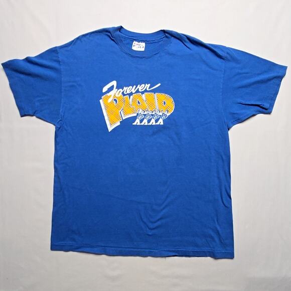 Vintage Forever Plaid Musical Comedy Shirt Hanes Graphic Tee Blue XL VTG - Picture 1 of 10